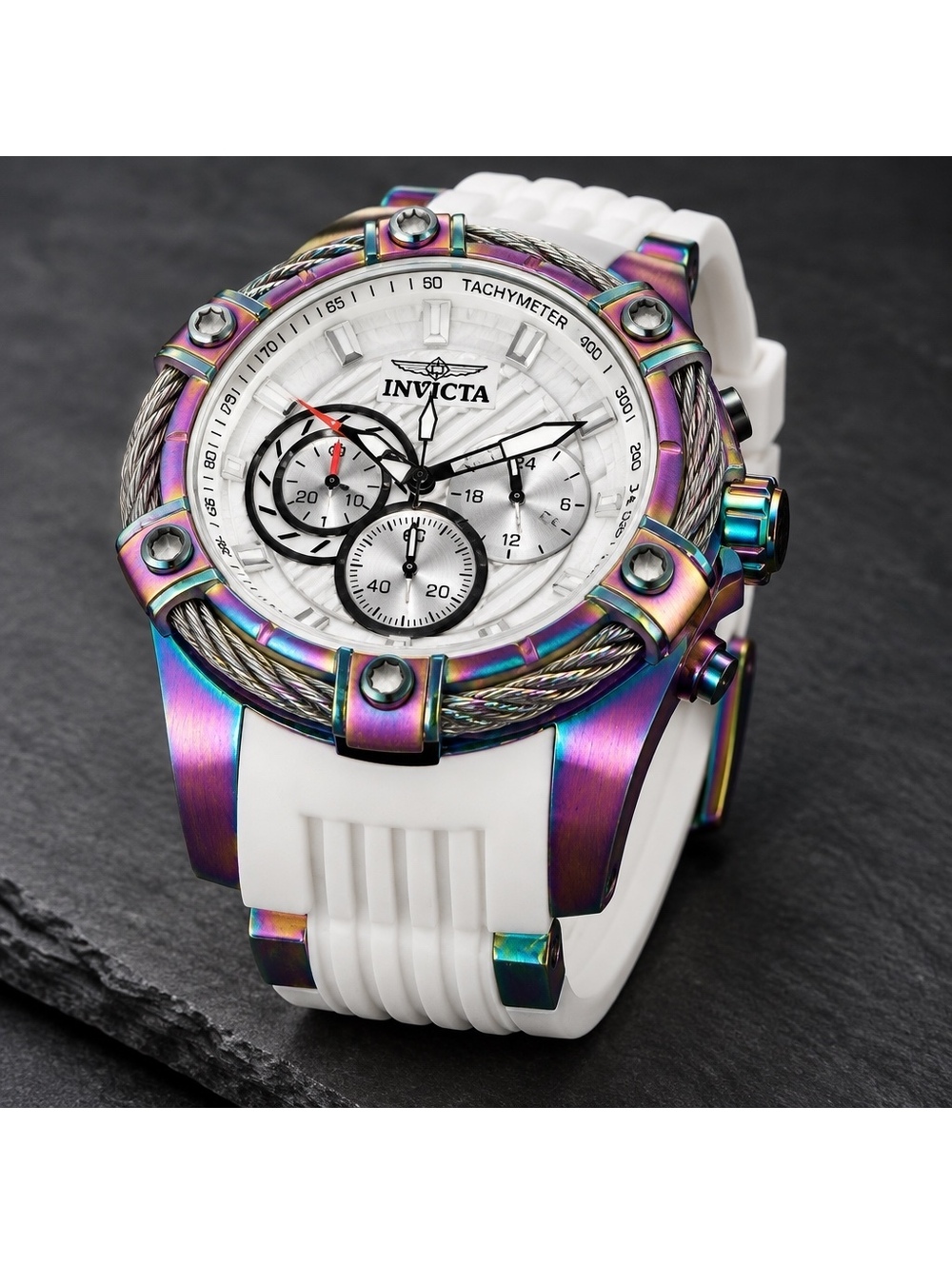 $399 INVICTA BOLT GIRDEX 52mm HIGH END CHRONOGRAPH WATCH- IRIDESCENT DIAL